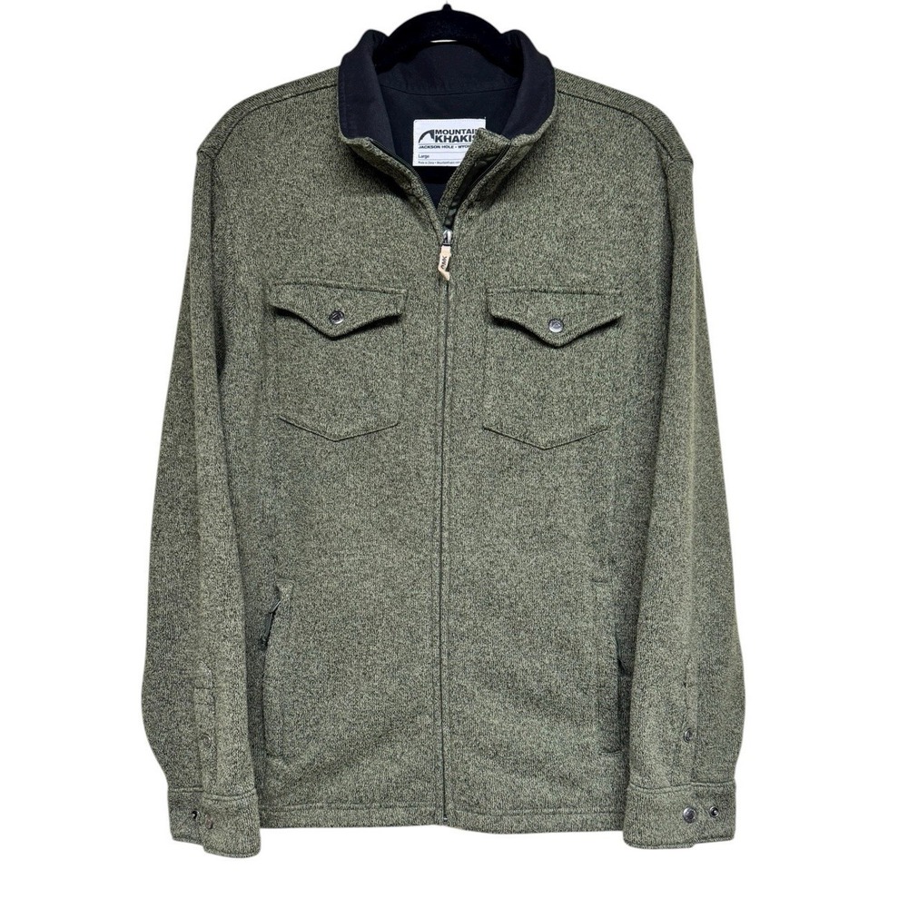 Mountain Khakis Old Faithful Fleece Zip Up Jacket Heather Green Men's Size Large